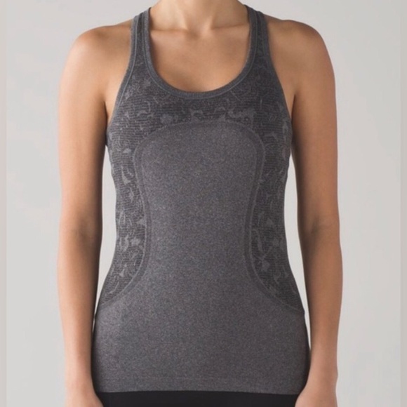 Lululemon Swiftly Tech Racerback Tank Top Grey Patterned Size 4 - Picture 1 of 7
